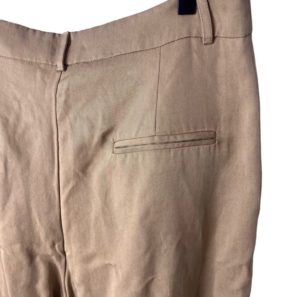 Reformation Mason Wide Leg Pants Size 12 Khaki Tan Trousers Tencel High Waist - Picture 7 of 10